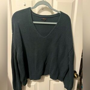 Quince Women's Dark Green V-Neck Sweater